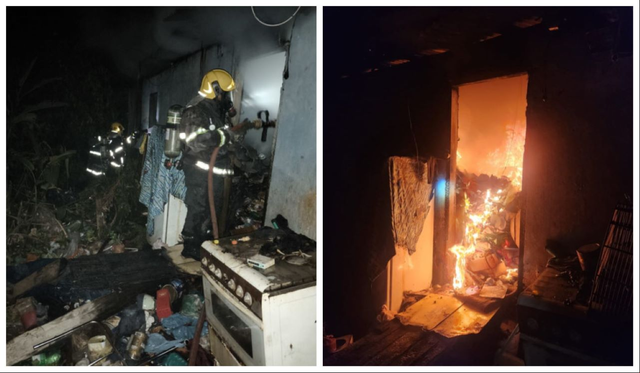 Incêndio destruiu casa por completo em Formiga; bombeiros utilizaram 16 mil litros de água para controlar chamas